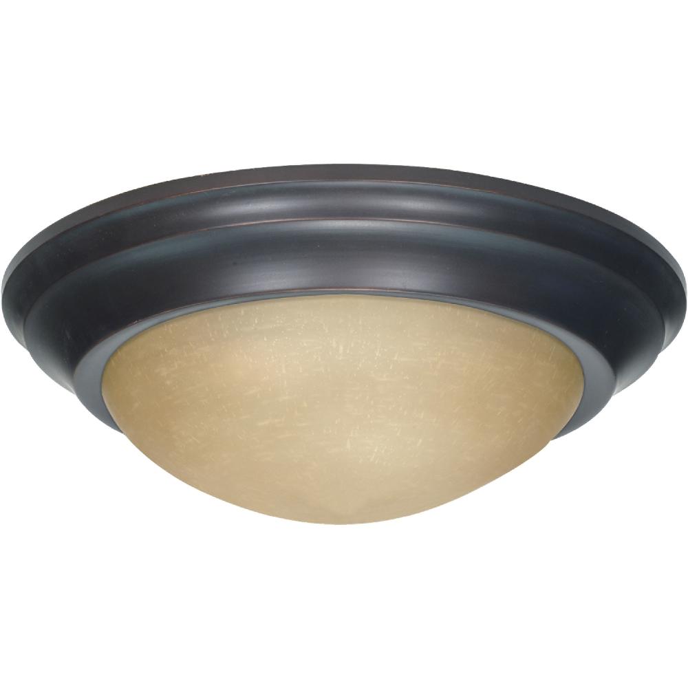 nuvo lighting Signature 2 Light 14 inch Mahogany Bronze Flushmount Ceiling Light