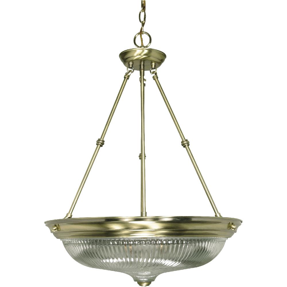 nuvo lighting Signature 3 Light 15 inch Antique Brass Pendant Ceiling Light
