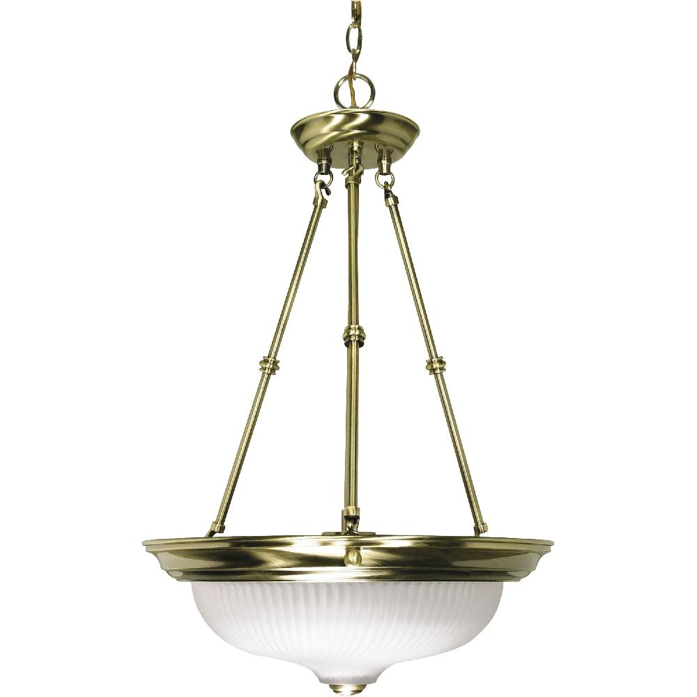 nuvo lighting Signature 3 Light 15 inch Antique Brass Pendant Ceiling Light