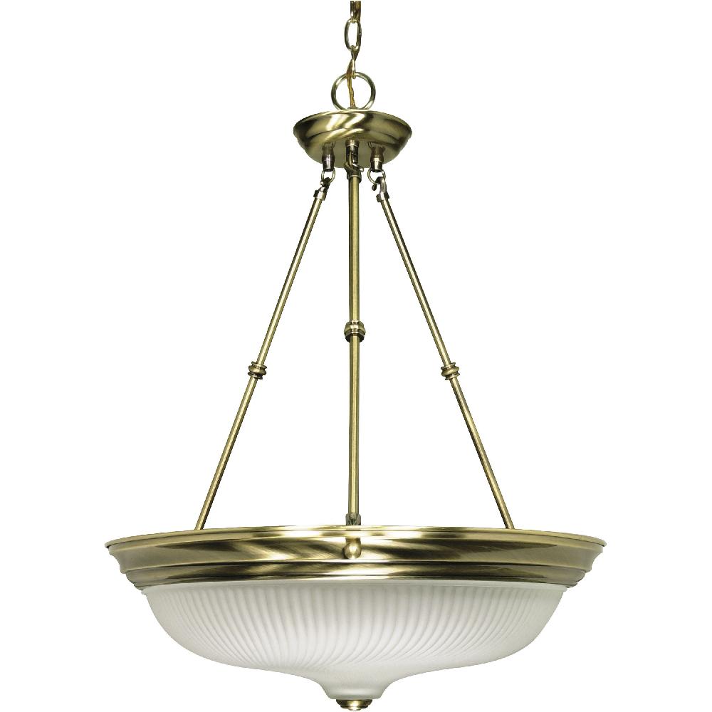 nuvo lighting Signature 3 Light 15 inch Antique Brass Pendant Ceiling Light