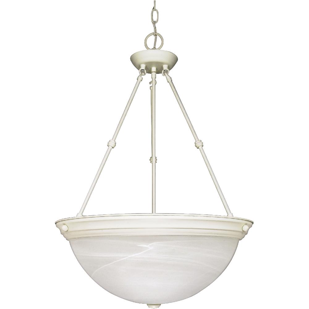 nuvo lighting Signature 3 Light 20 inch Textured White Pendant Ceiling Light