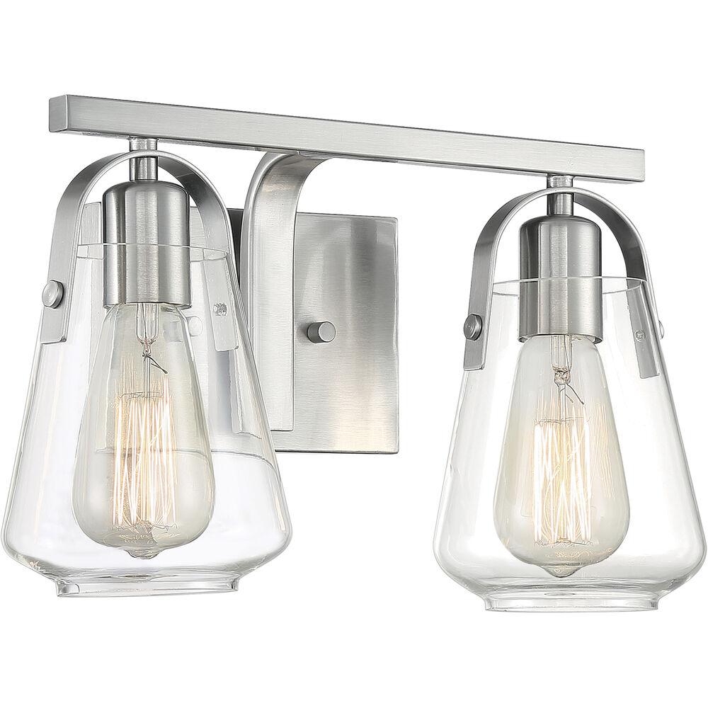 Nuvo Lighting Skybridge 2 Light 14 Inch Brushed Nickel Vanity Light Wall Light