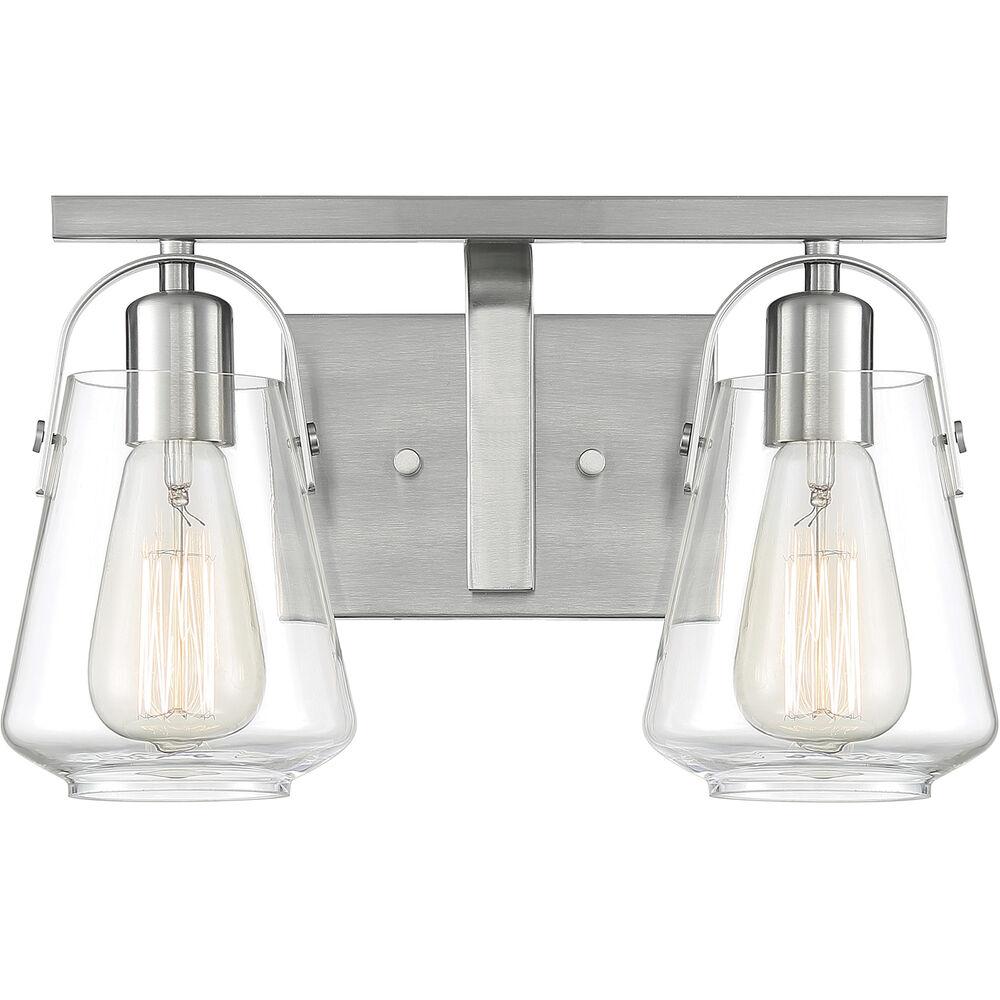 Nuvo Lighting Skybridge 2 Light 14 Inch Brushed Nickel Vanity Light Wall Light