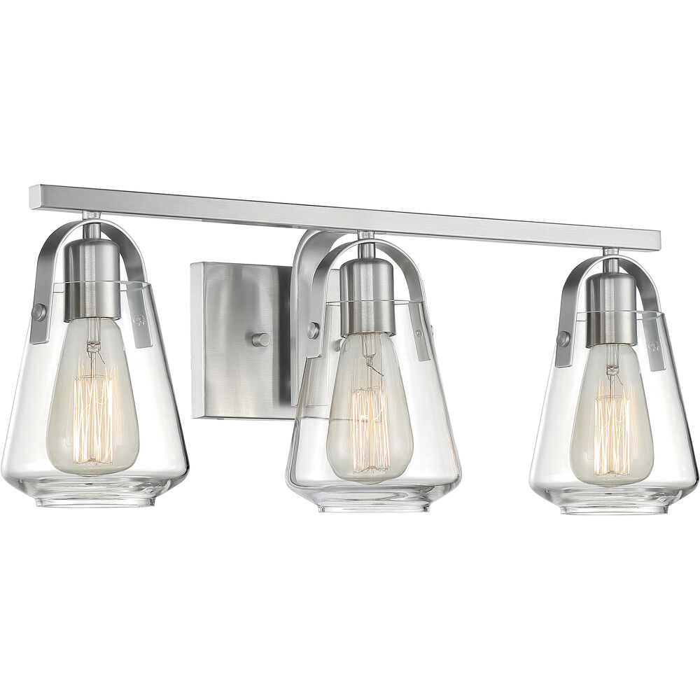 Nuvo Lighting Skybridge 3 Light 23 Inch Brushed Nickel Vanity Light Wall Light