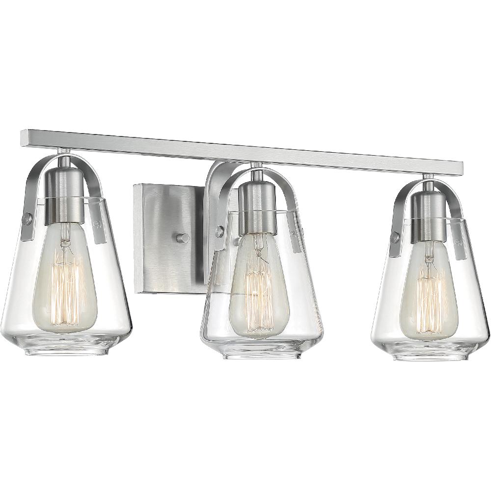 nuvo lighting Skybridge 3 Light 23 inch Brushed Nickel Vanity Light Wall Light