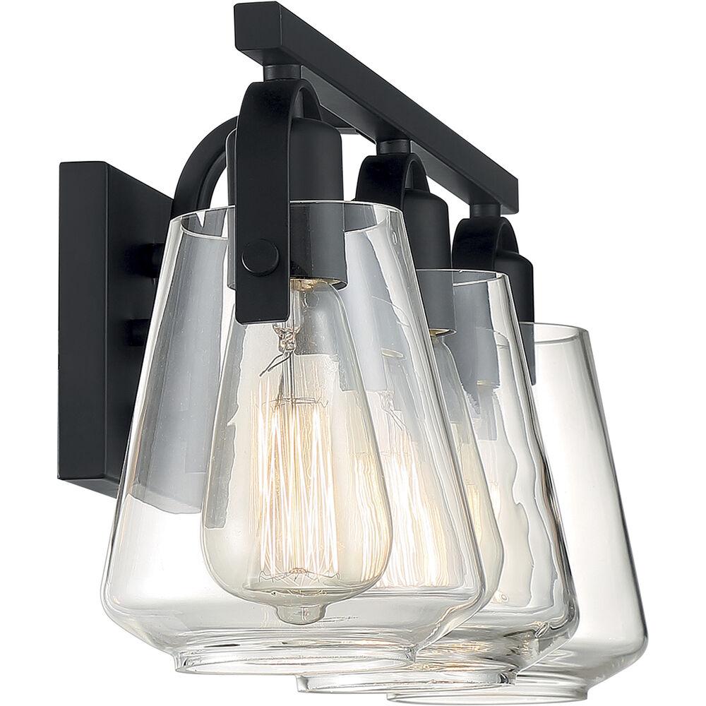 Nuvo Lighting Skybridge 3 Light 23 Inch Matte Black Vanity Light Wall Light