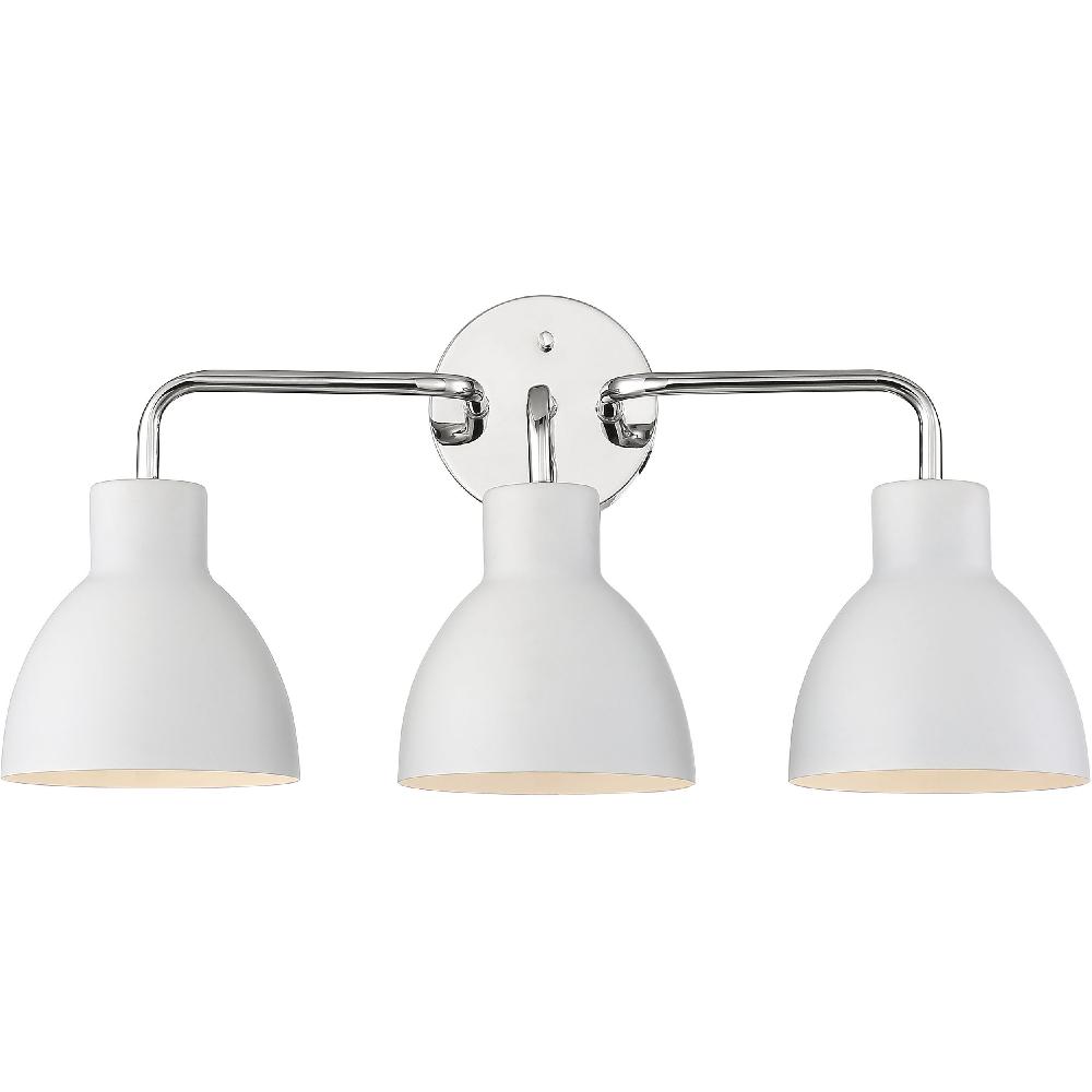 nuvo lighting Sloan 3 Light 22 inch Polished Nickel and White Vanity Light Wall Light