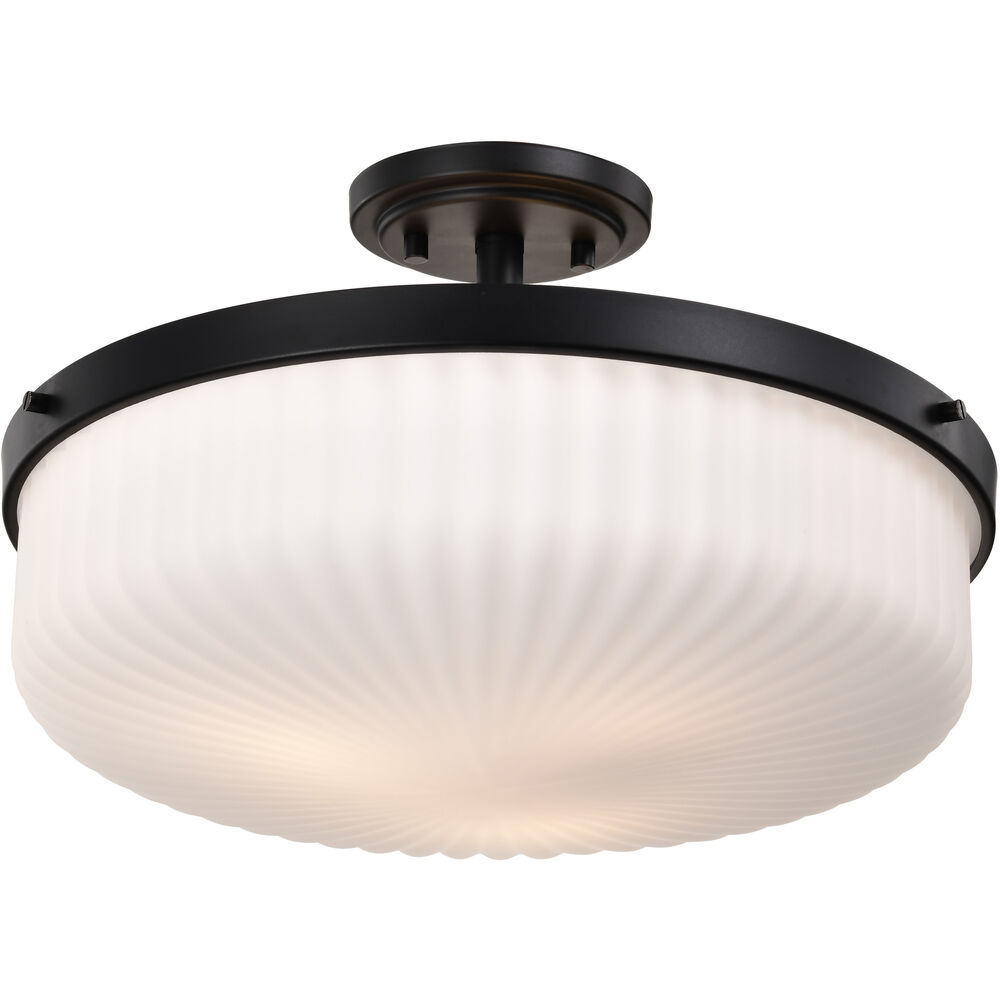 Nuvo Lighting Solara 16.6 Inch Matte Black Semi Flush Mount Ceiling Light