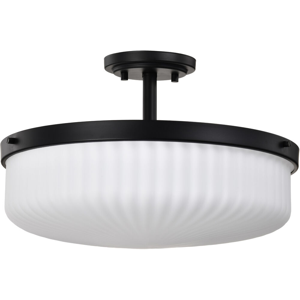 Nuvo Lighting Solara 16.6 Inch Matte Black Semi Flush Mount Ceiling Light