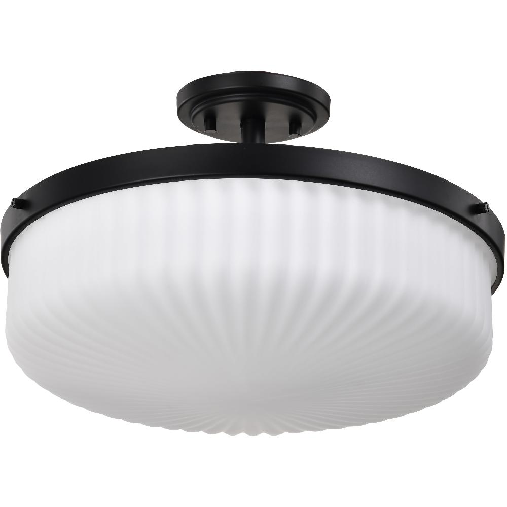 nuvo lighting Solara 16.6 inch Matte Black Semi Flush Mount Ceiling Light