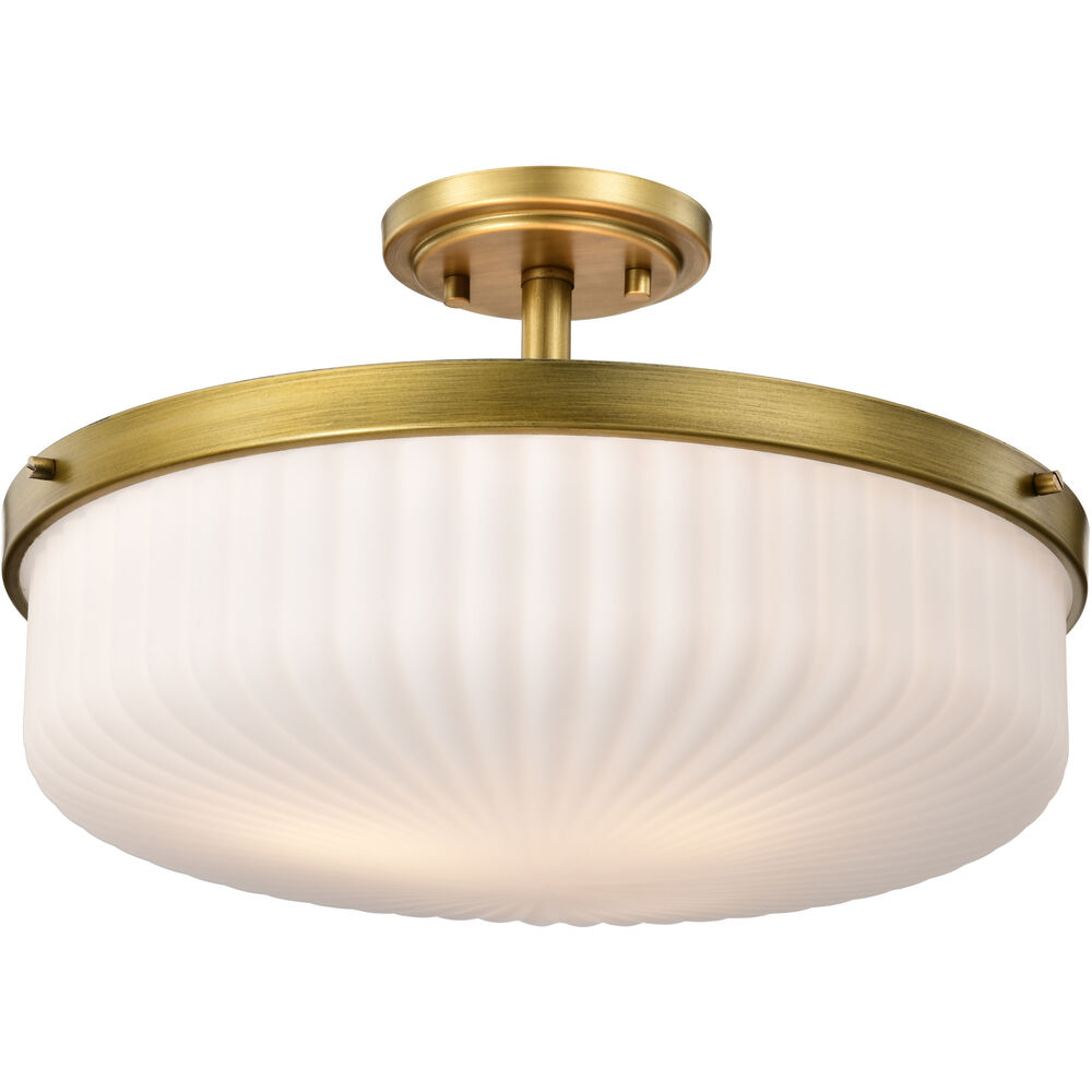 Nuvo Lighting Solara 16.6 Inch Natural Brass Semi Flush Mount Ceiling Light