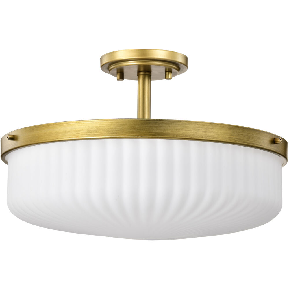 Nuvo Lighting Solara 16.6 Inch Natural Brass Semi Flush Mount Ceiling Light