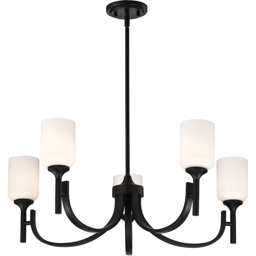 Nuvo Lighting Solara 30 Inch Matte Black Chandelier Ceiling Light