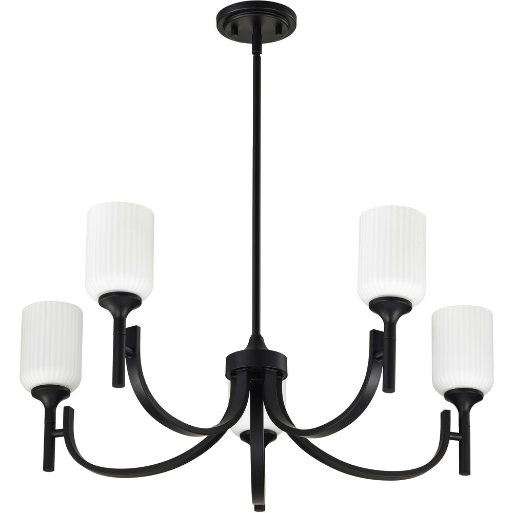 Nuvo Lighting Solara 30 Inch Matte Black Chandelier Ceiling Light