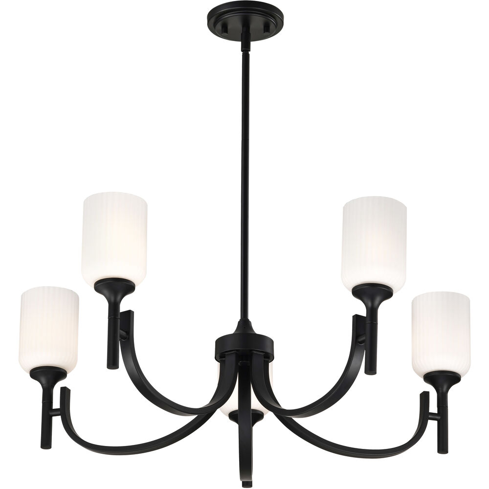Nuvo Lighting Solara 30 Inch Matte Black Chandelier Ceiling Light