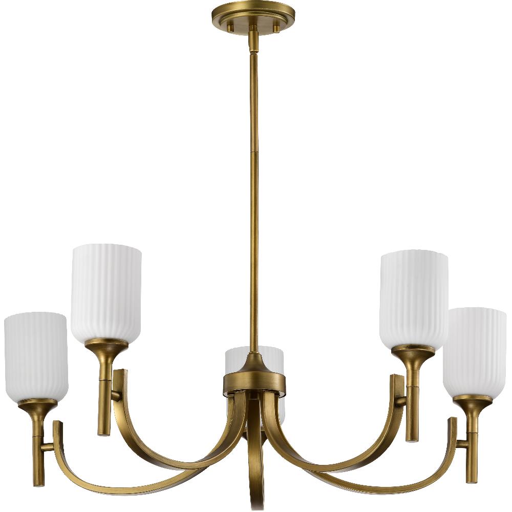 nuvo lighting Solara 30 inch Natural Brass Chandelier Ceiling Light