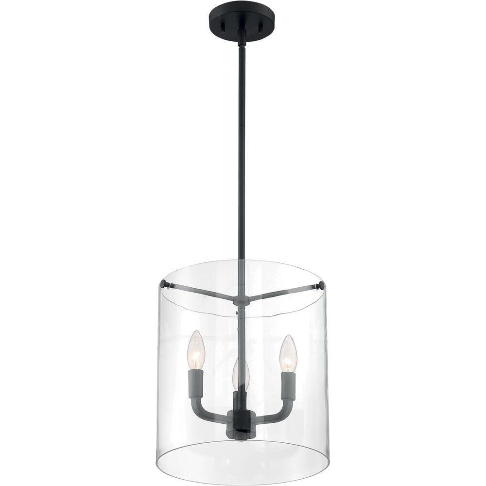 Nuvo Lighting Sommerset 3 Light 12 Inch Matte Black Pendant Ceiling Light