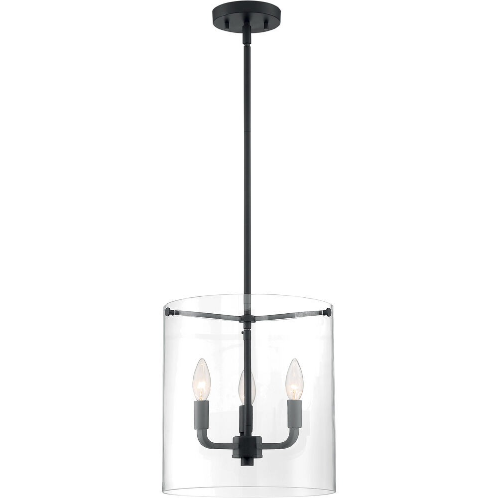 Nuvo Lighting Sommerset 3 Light 12 Inch Matte Black Pendant Ceiling Light
