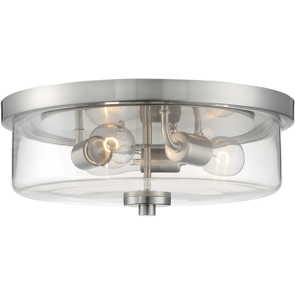 Nuvo Lighting Sommerset 3 Light 15 Inch Brushed Nickel Flush Mount Fixture Ceiling Light