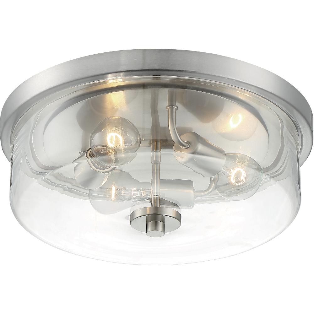 nuvo lighting Sommerset 3 Light 15 inch Brushed Nickel Flush Mount Fixture Ceiling Light