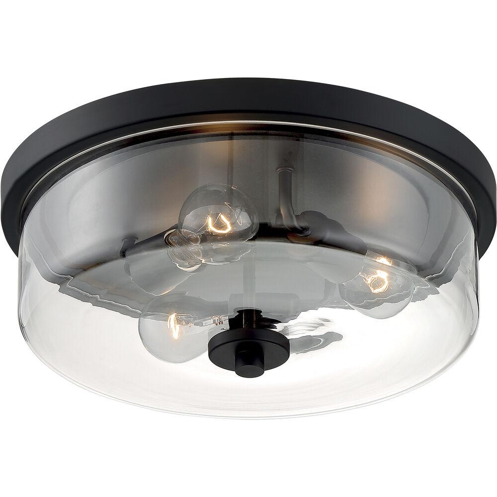 Nuvo Lighting Sommerset 3 Light 15 Inch Matte Black Flush Mount Fixture Ceiling Light