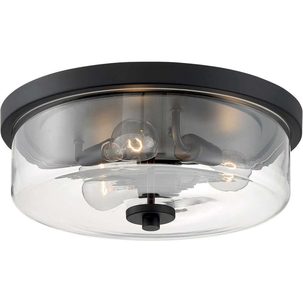 Nuvo Lighting Sommerset 3 Light 15 Inch Matte Black Flush Mount Fixture Ceiling Light