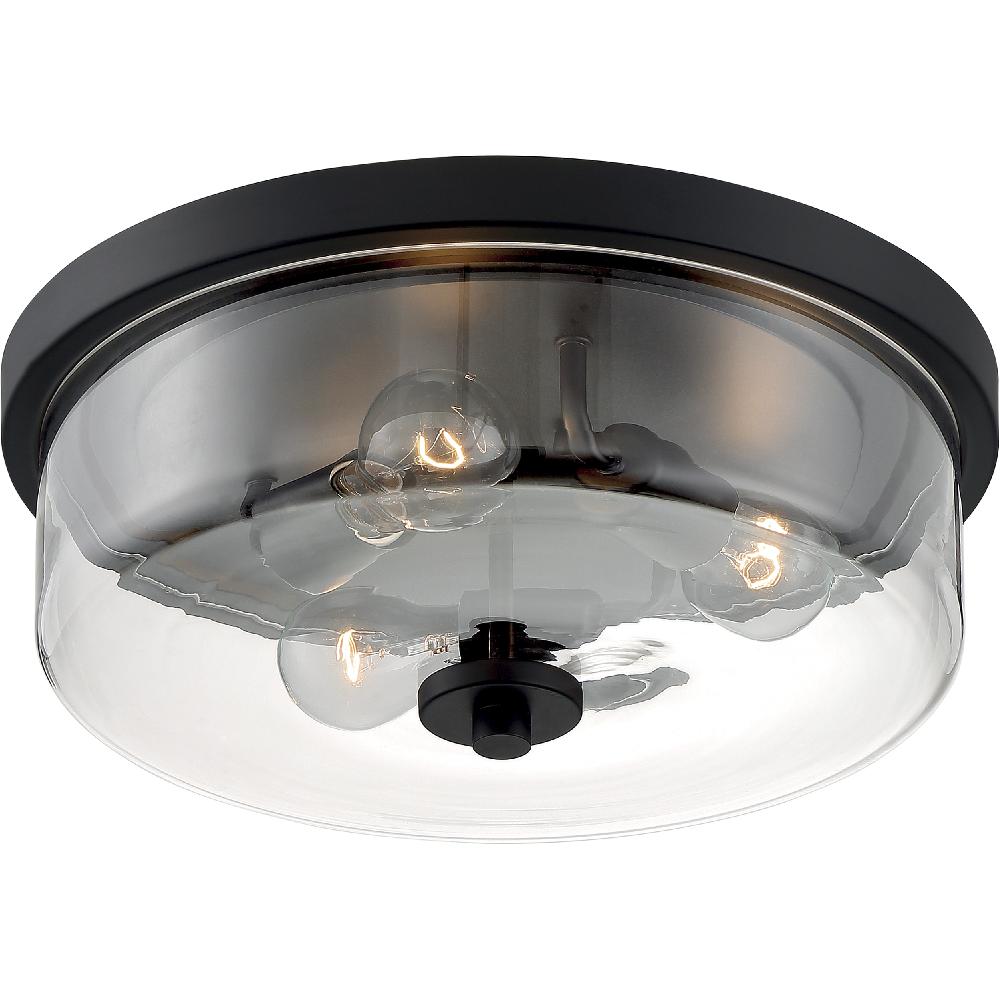 nuvo lighting Sommerset 3 Light 15 inch Matte Black Flush Mount Fixture Ceiling Light