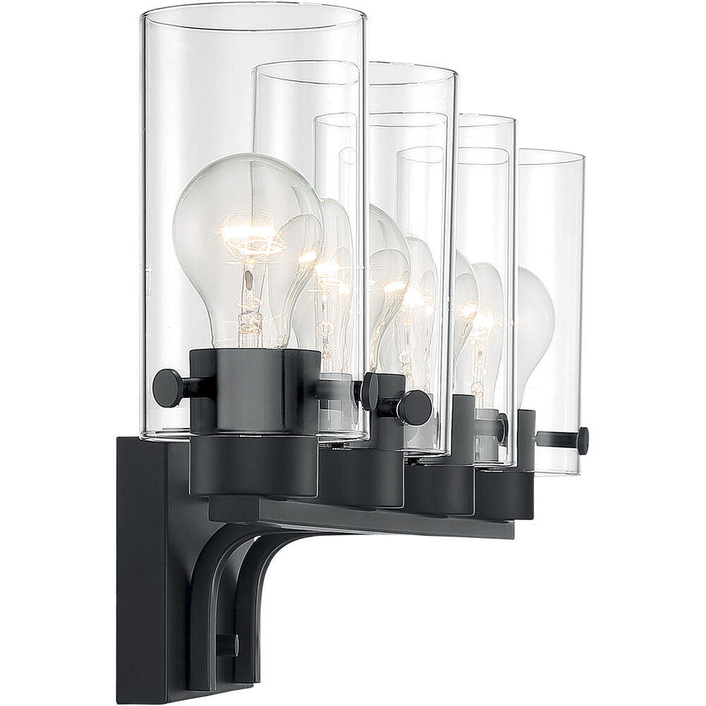 Nuvo Lighting Sommerset 4 Light 30 Inch Matte Black Vanity Light Wall Light