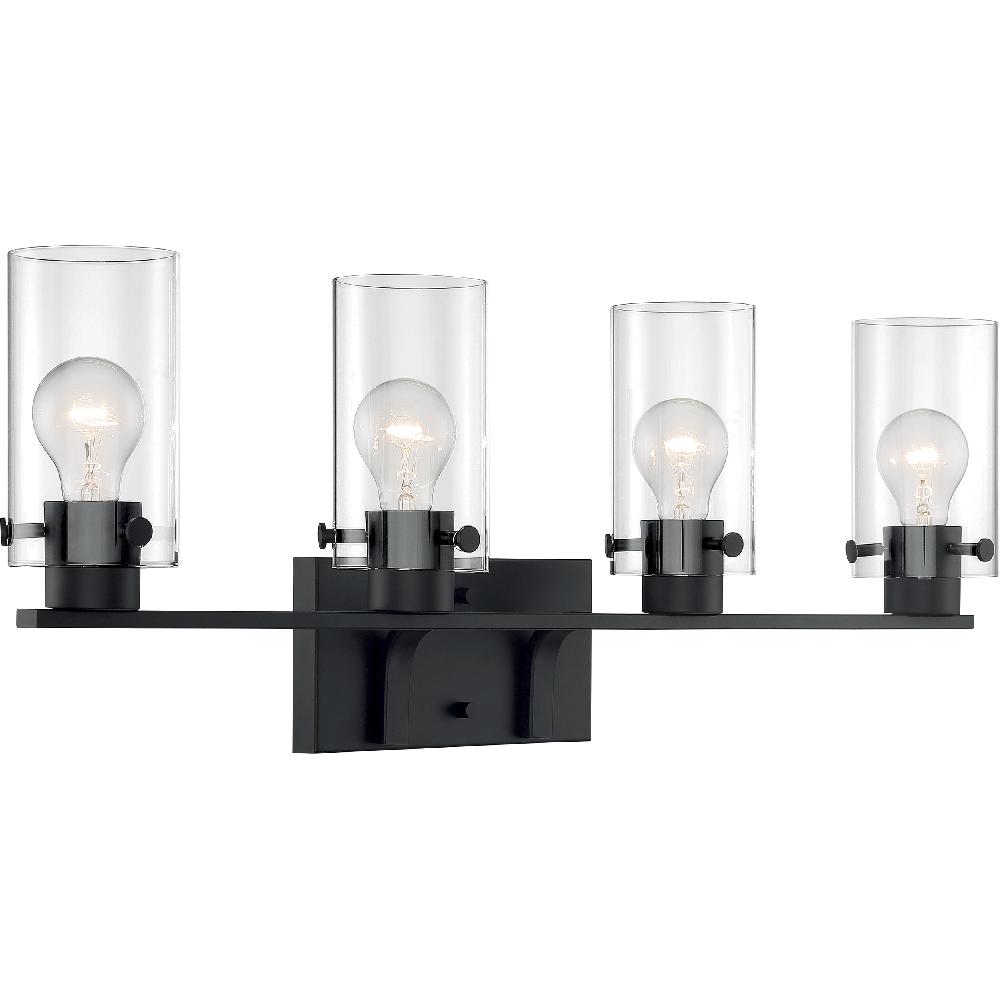 nuvo lighting Sommerset 4 Light 30 inch Matte Black Vanity Light Wall Light