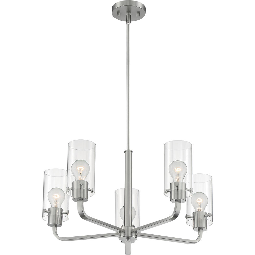 Nuvo Lighting Sommerset 5 Light 24 Inch Brushed Nickel Chandelier Ceiling Light