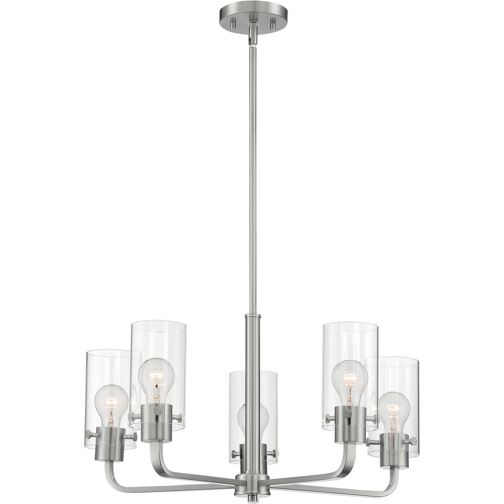 Nuvo Lighting Sommerset 5 Light 24 Inch Brushed Nickel Chandelier Ceiling Light