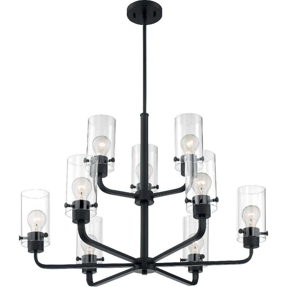 nuvo lighting Sommerset 9 Light 30 inch Matte Black Chandelier Ceiling Light