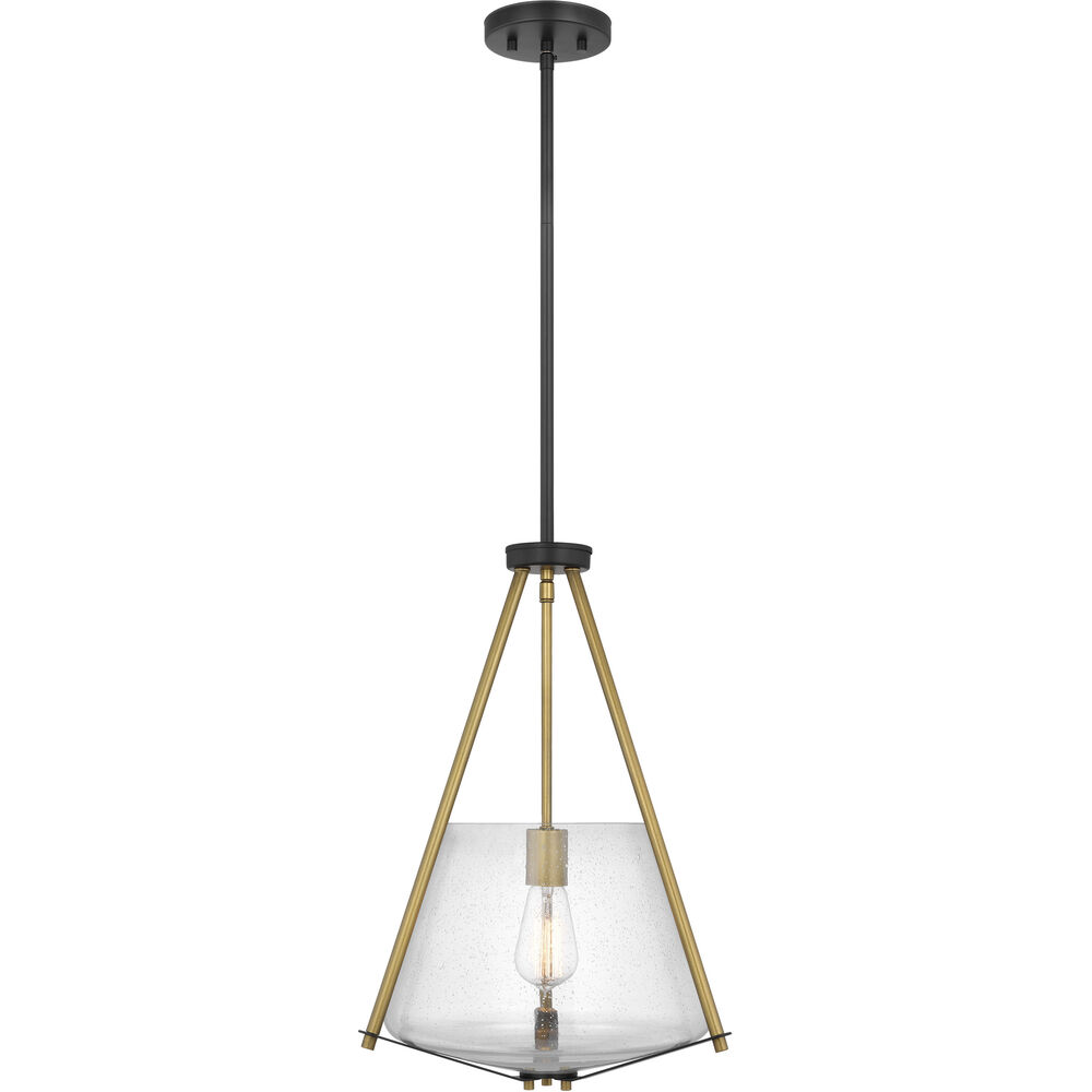 Nuvo Lighting Starlight 1 Light 14.75 Inch Matte Black And Natural Brass Pendant Ceiling Light