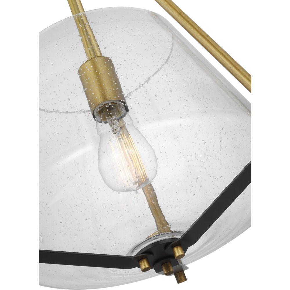 Nuvo Lighting Starlight 1 Light 14.75 Inch Matte Black And Natural Brass Pendant Ceiling Light