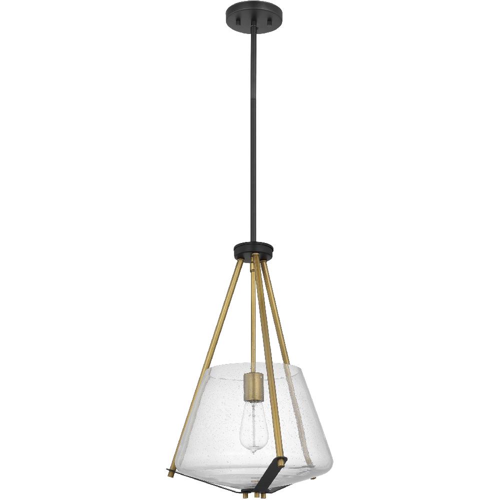 nuvo lighting Starlight 1 Light 14.75 inch Matte Black and Natural Brass Pendant Ceiling Light