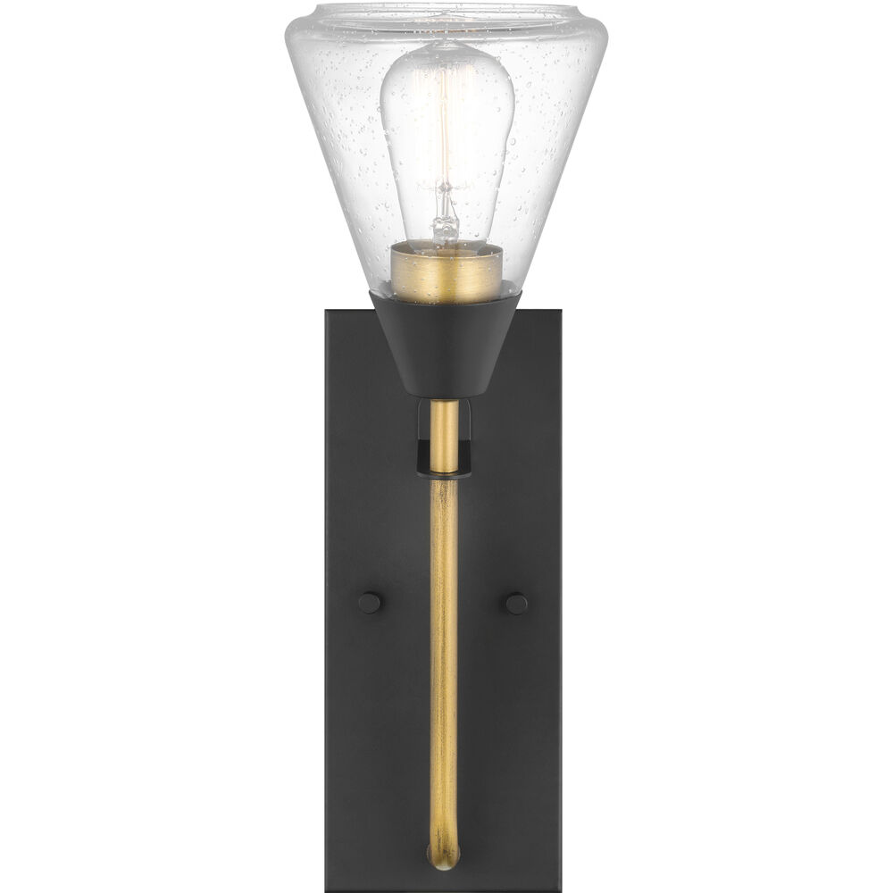 Nuvo Lighting Starlight 1 Light 5.63 Inch Matte Black And Natural Brass Bathroom Vanity Light Wall Light