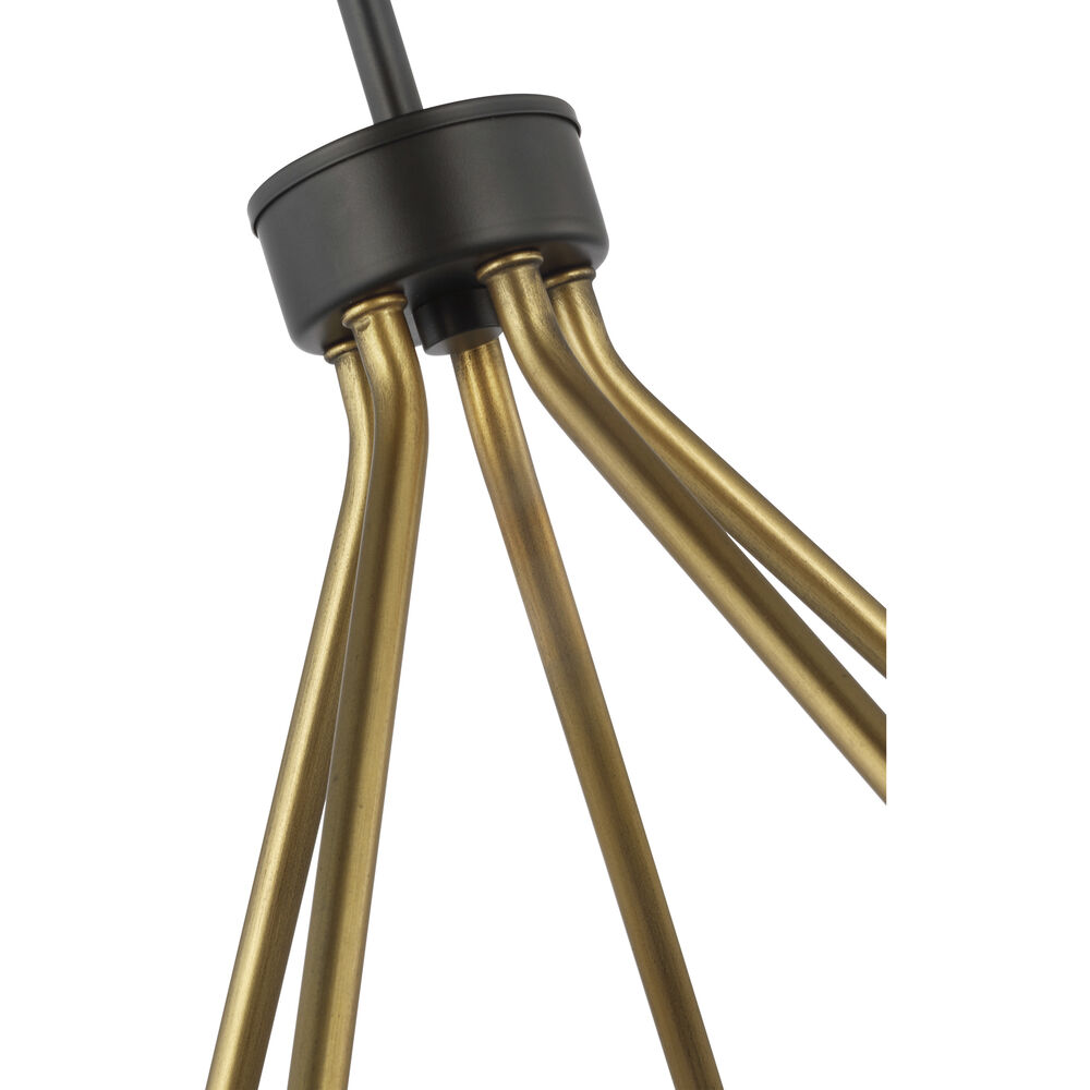Nuvo Lighting Starlight 5 Light 28.13 Inch Matte Black And Natural Brass Chandelier Ceiling Light