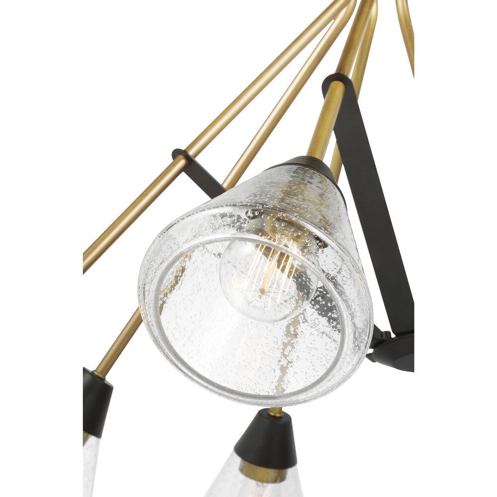 Nuvo Lighting Starlight 8 Light 38 Inch Matte Black And Natural Brass Chandelier Ceiling Light