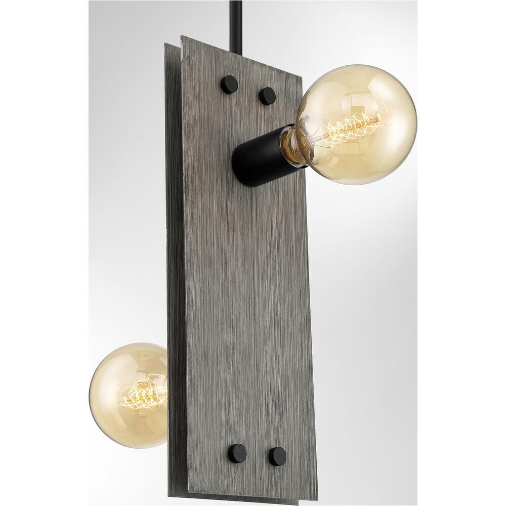Nuvo Lighting Stella 2 Light 6 Inch Driftwood And Black Accents Pendant Ceiling Light