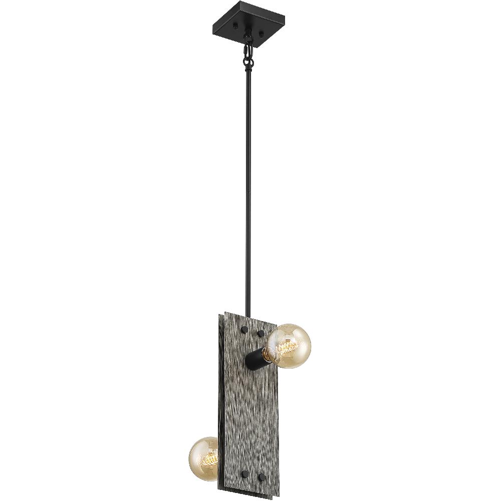 nuvo lighting Stella 2 Light 6 inch Driftwood and Black Accents Pendant Ceiling Light