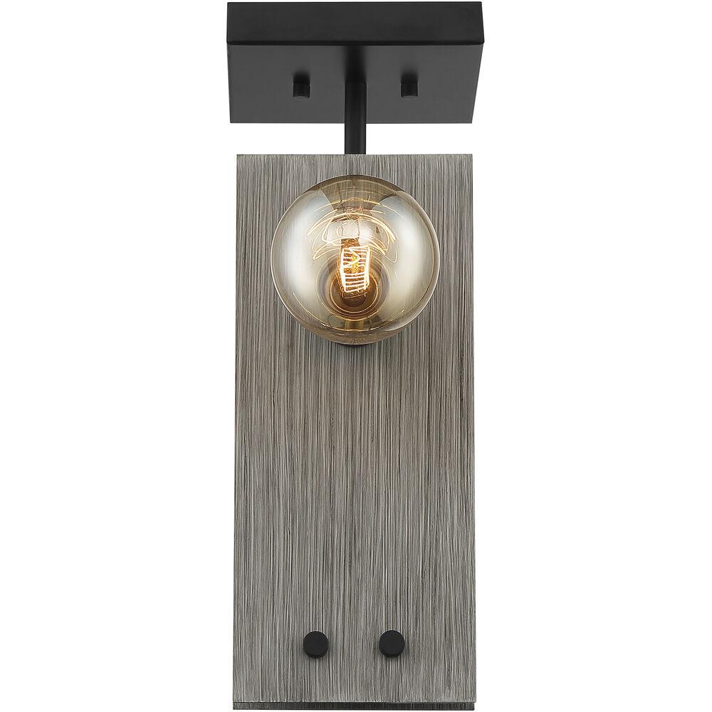 Nuvo Lighting Stella 2 Light 6 Inch Driftwood And Black Semi Flush Mount Fixture Ceiling Light