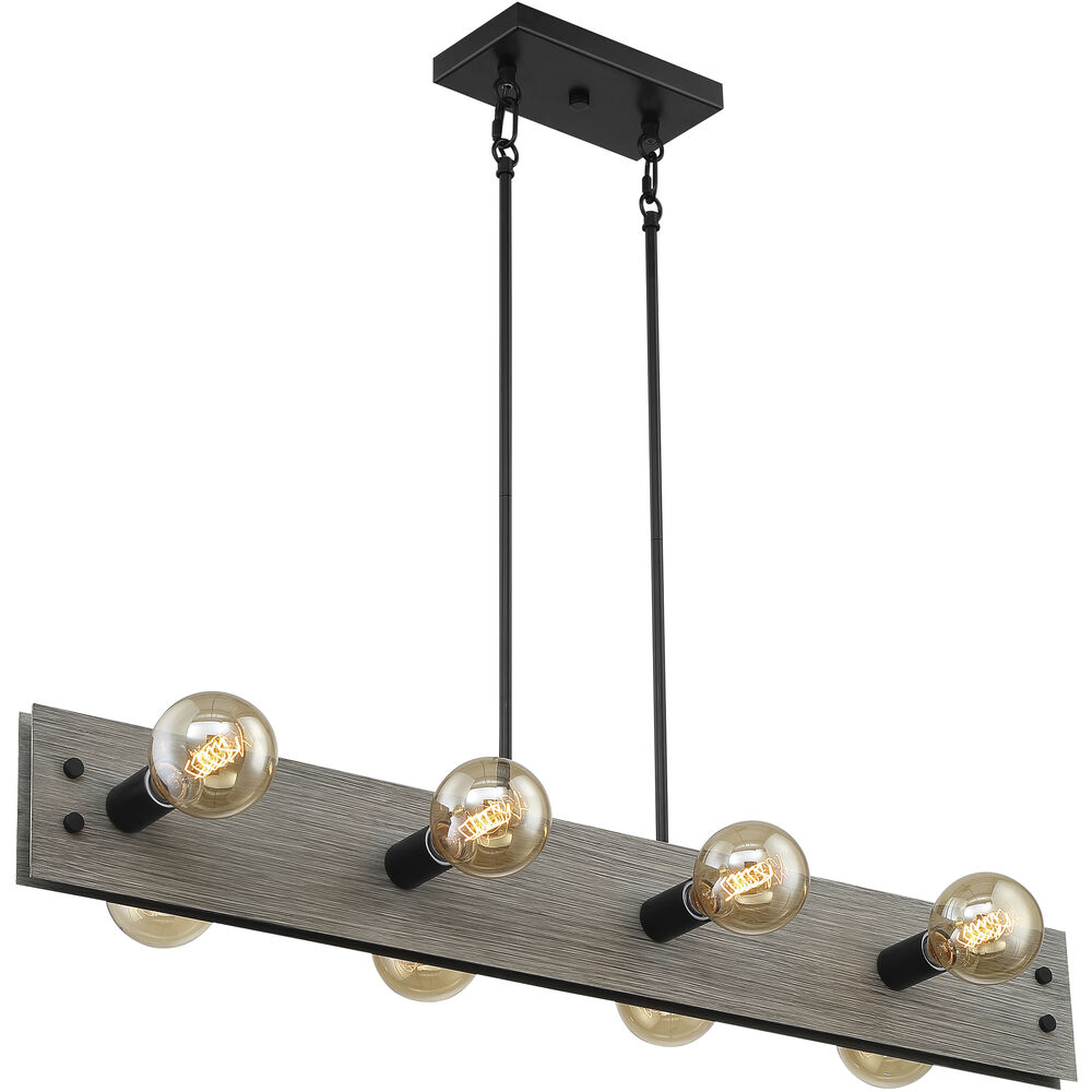 Nuvo Lighting Stella 8 Light 6 Inch Driftwood And Black Accents Pendant Ceiling Light