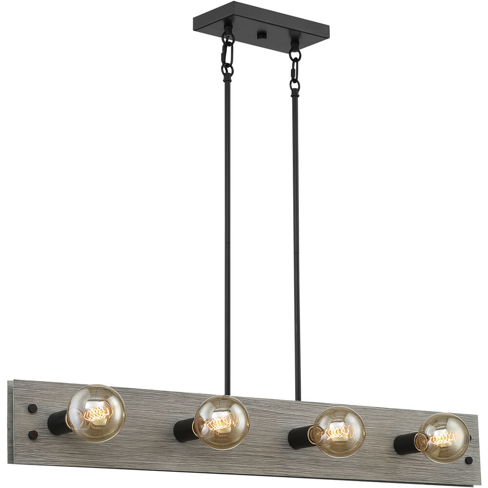 Nuvo Lighting Stella 8 Light 6 Inch Driftwood And Black Accents Pendant Ceiling Light