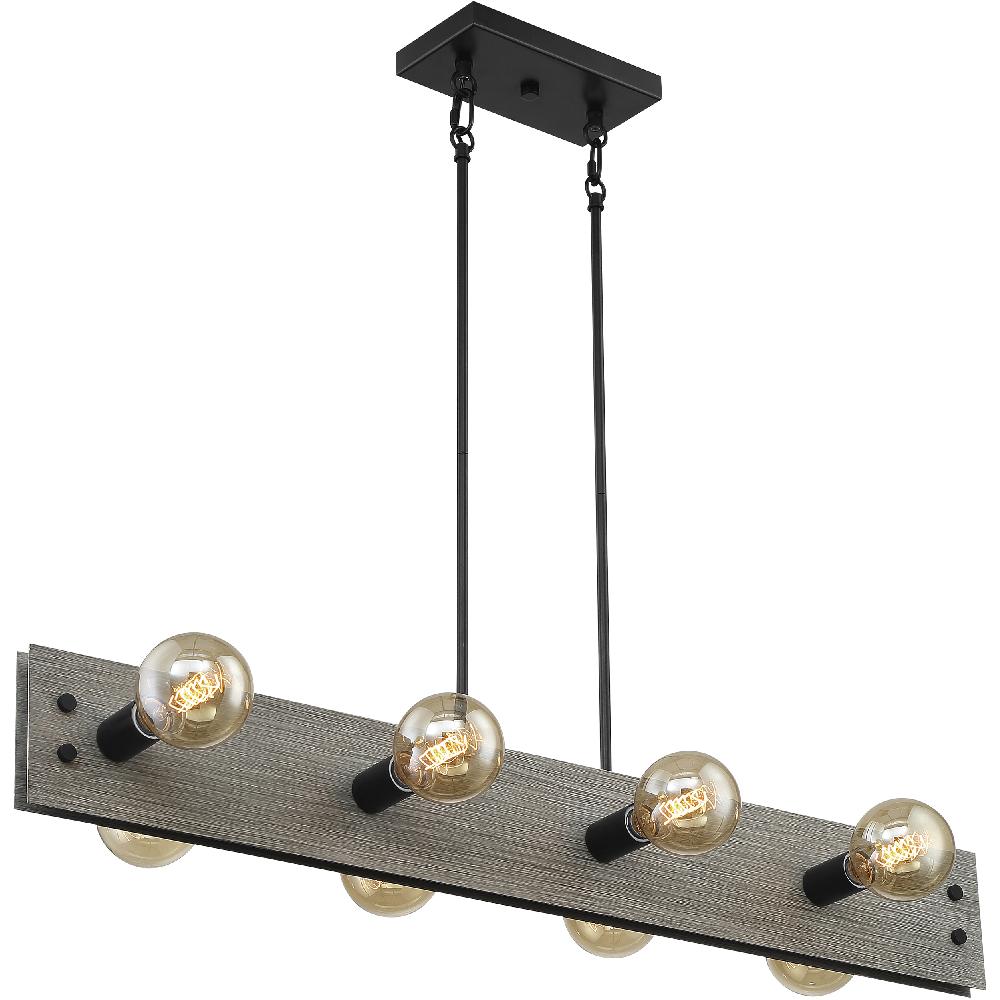 nuvo lighting Stella 8 Light 6 inch Driftwood and Black Accents Pendant Ceiling Light