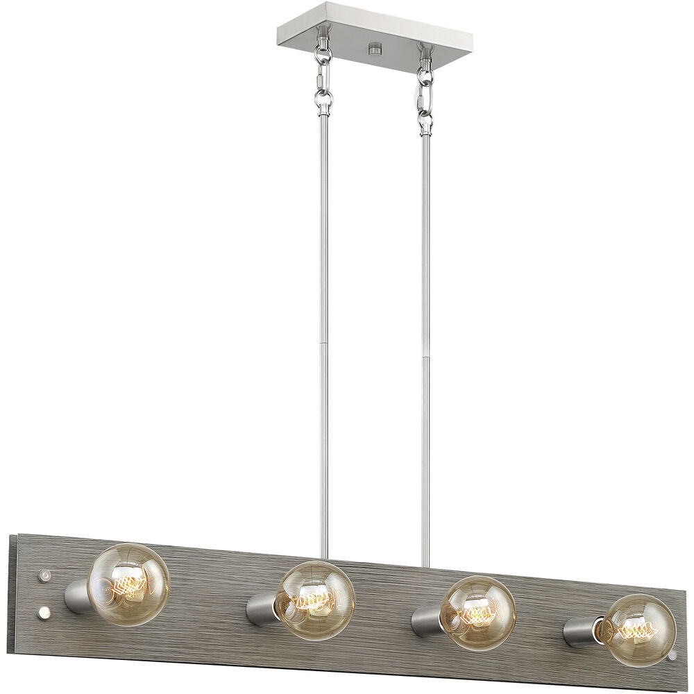 Nuvo Lighting Stella 8 Light 6 Inch Driftwood And Brushed Nickel Accents Pendant Ceiling Light