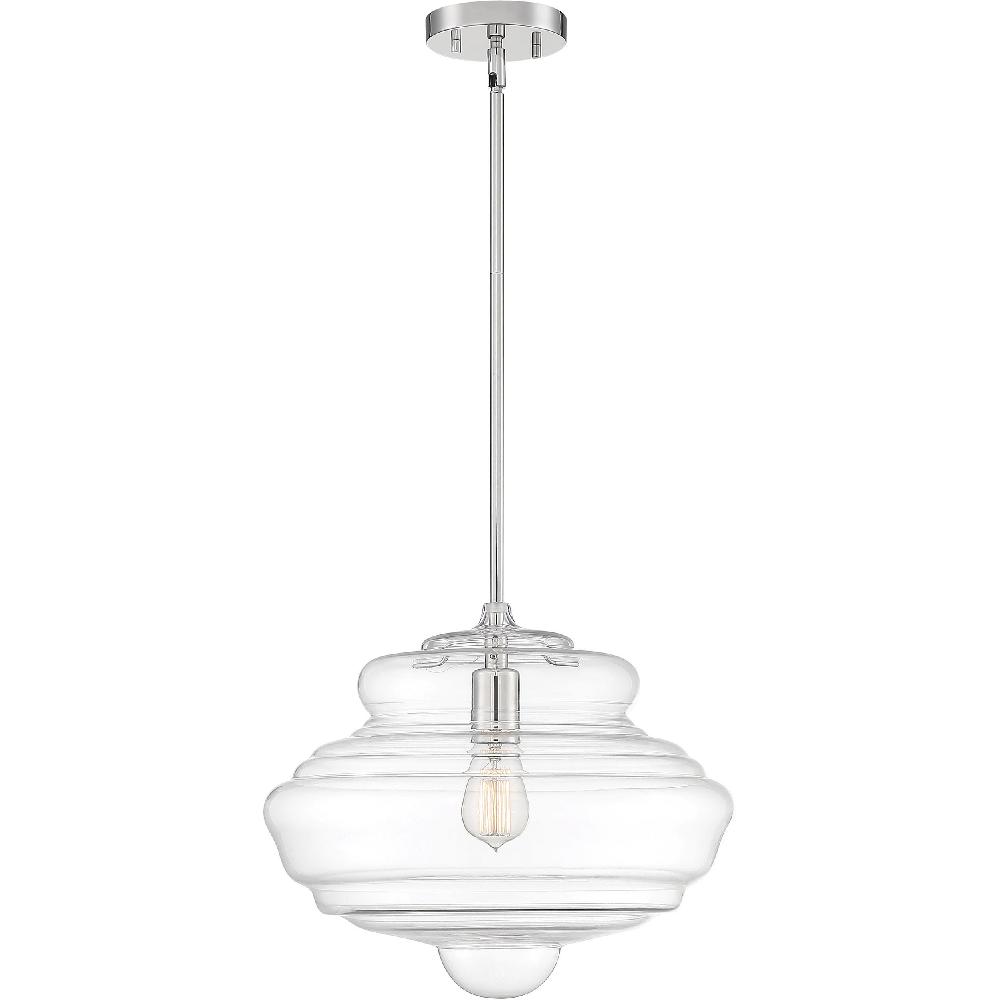 nuvo lighting Storrier 1 Light 15.75 inch Polished Nickel and Clear Pendant Ceiling Light