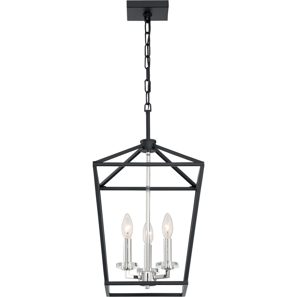 Nuvo Lighting Storyteller 3 Light 12 Inch Matte Black And Polished Nickel Accents Pendant Ceiling Light