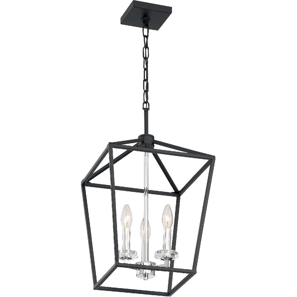 nuvo lighting Storyteller 3 Light 12 inch Matte Black and Polished Nickel Accents Pendant Ceiling Light