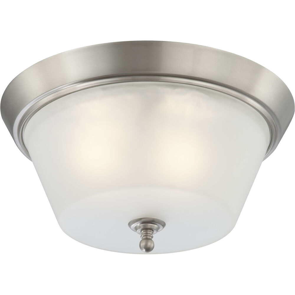 Nuvo Lighting Surrey 2 Light 13 Inch Brushed Nickel Flush Mount Ceiling Light
