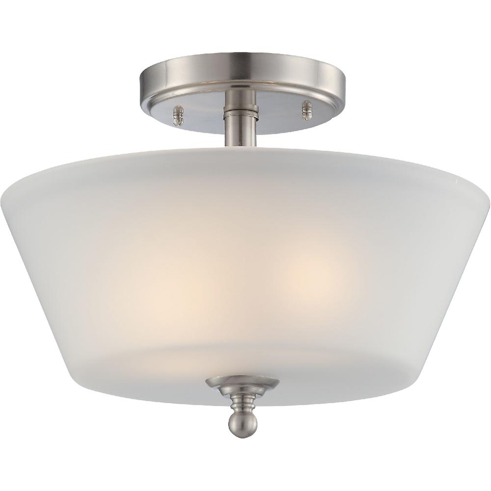 nuvo lighting Surrey 2 Light 13 inch Brushed Nickel Semi Flush Mount Ceiling Light